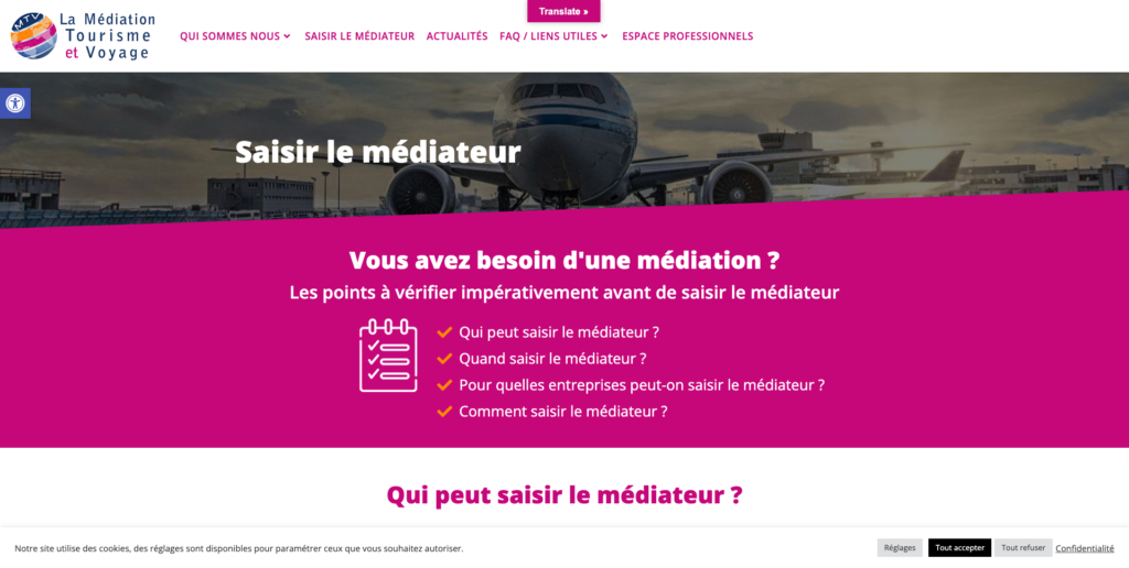 French consumer aviation mediator MTV logo