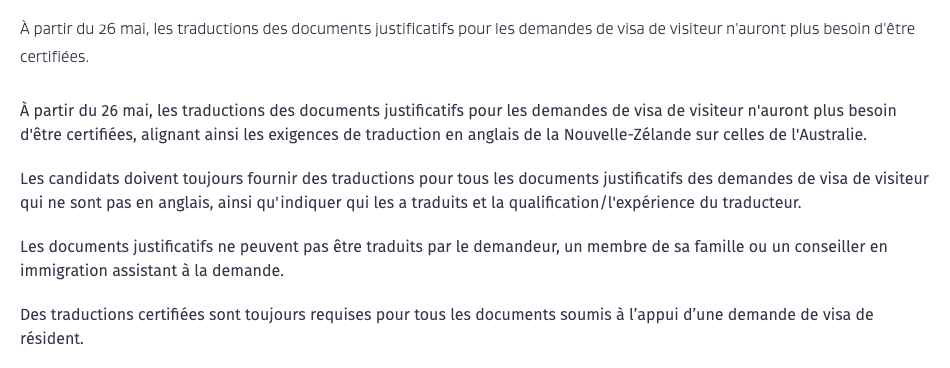 Official Immigration New Zealand webpage extract