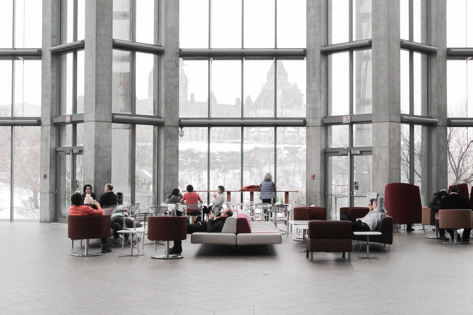 People relaxing on a couch