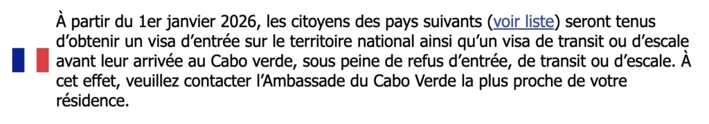 Cape Verde visa form