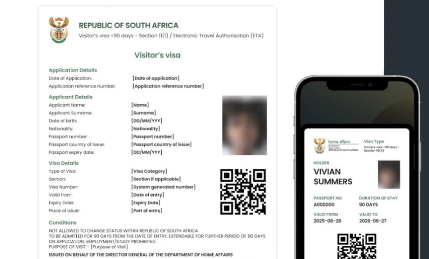 South African ETA stored on mobile phone wallet