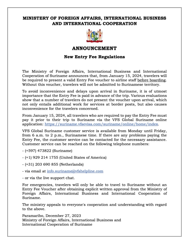 Entry fee announcement graphic