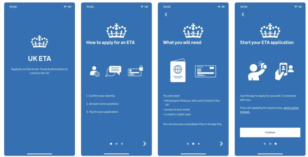 UK ETA mobile application