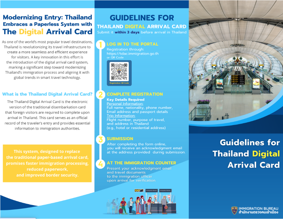 Screenshot of Thailand Digital Arrival Card portal homepage