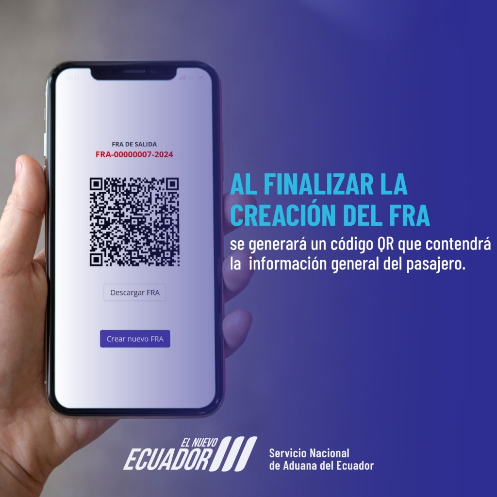 Sample QR code issued upon FRA submission