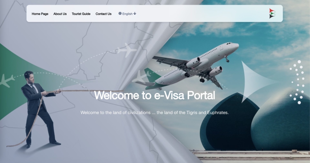 Iraqi eVisa portal homepage screenshot