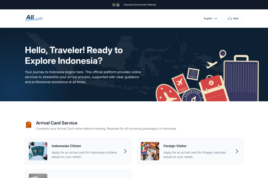 Screenshot of the All Indonesia portal homepage